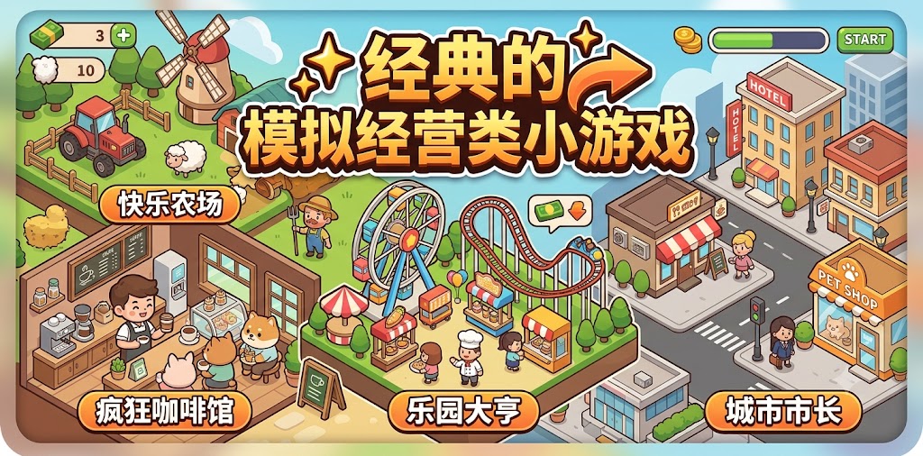 经典的模拟经营类小游戏